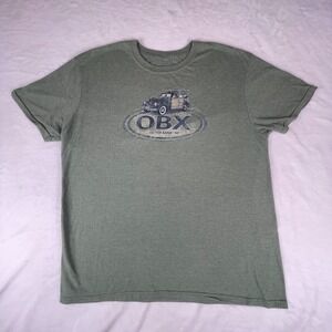 OBX OUTER BANKS North Carolina Tee Shirt Mens Green Short Sleeve‎ Hard to Find